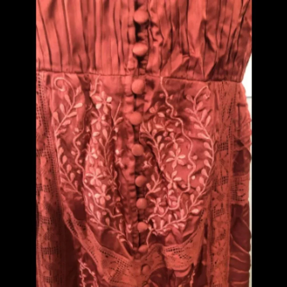 Urban Outfitters Kimchi Blue Lisbon Satin Midi Dress Sz M - Picture 6 of 6